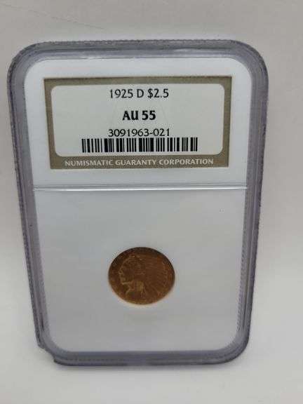 1925 D $2.5 AU 55 gold coin image