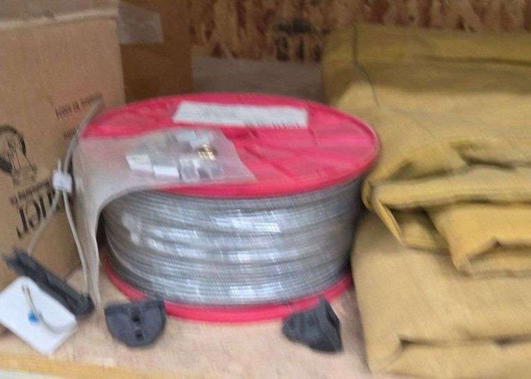 Mixed Lot: Door Hardware, Cable Roll, and Welding Blanket