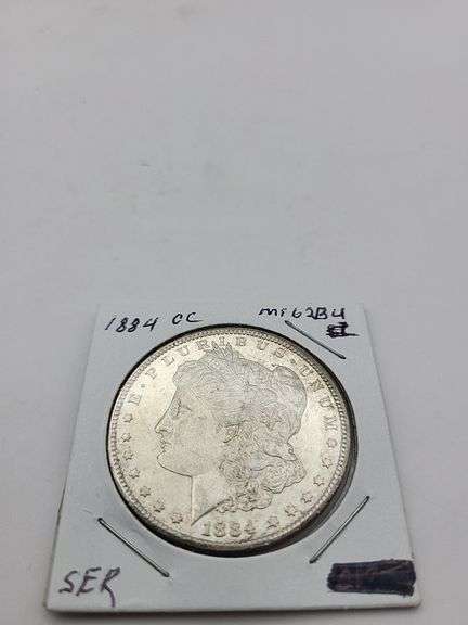 1884 CC MS62 BU SER MORGAN SILVER DOLLAR image
