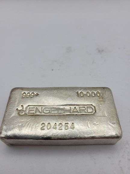10.9 oz Engelhard Bullhorn silver bar image