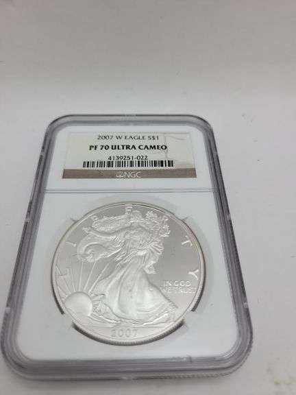 2007 W Eagle S $1 PF70 ULTRA CAMEO SILVER DOLLAR image