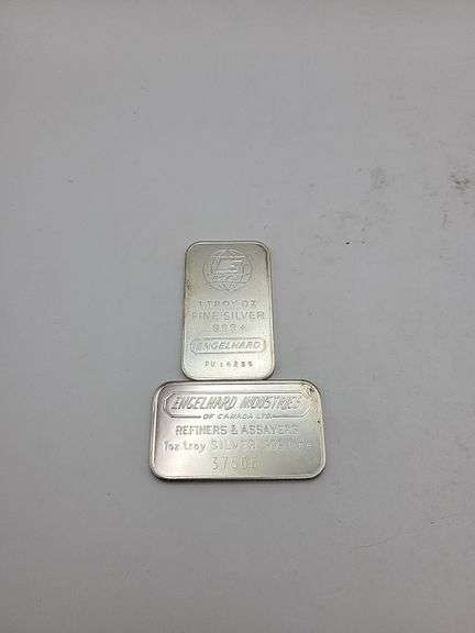 2-1oz. Engelhard Troy silver bars image