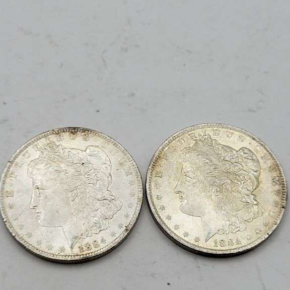 2-1884-O Morgan silver dollars Unc image