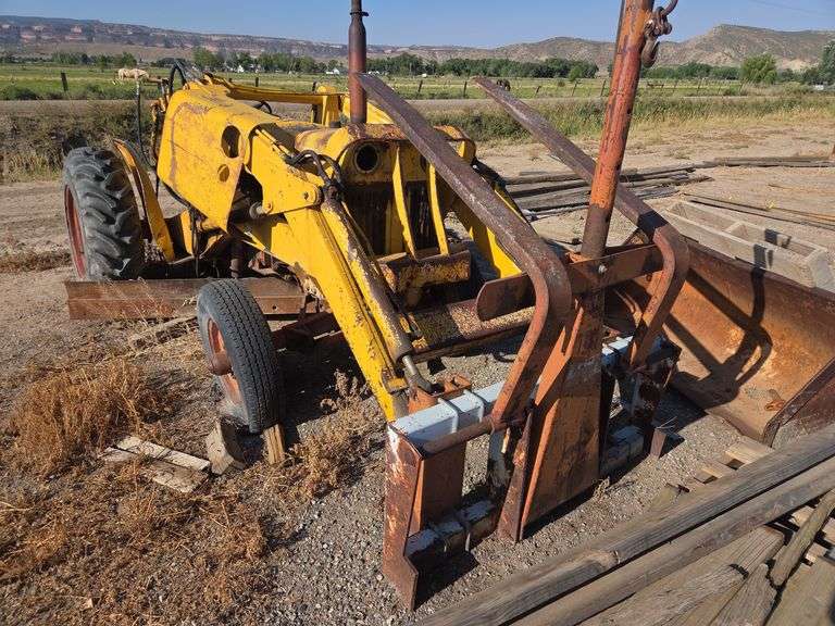 Case Tractor w/ Road Grader Blade, Forks & Bucket (NON RUNNING) image