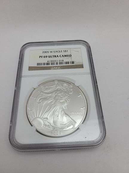 2005 W Eagle S $1 PF69 ULTRA CAMEO SILVER DOLLAR image