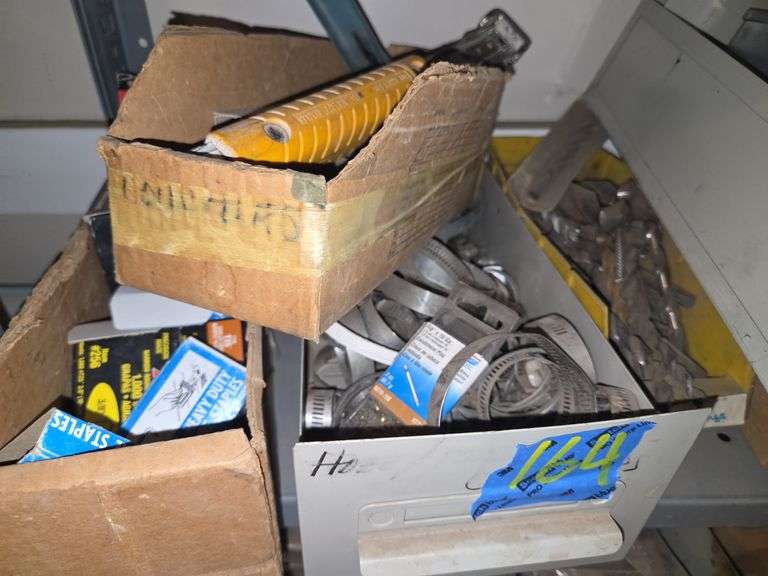 Contents on Top Side of Shelf Taps & Dies, Chisels, Drill Bits, Small Motors Etc