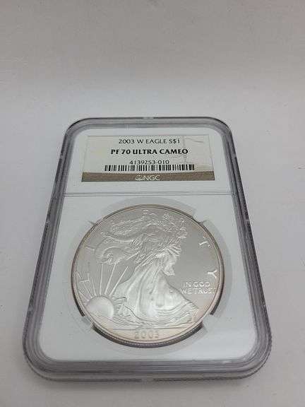 2003 W Eagle S $PF70 ULTRA CAMEO SILVER DOLLAR image
