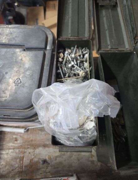 Bulk Assorted Fasteners in Metal Ammunition Boxes