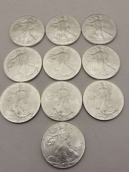2010 American silver eagle 10 coins .999 UNC image