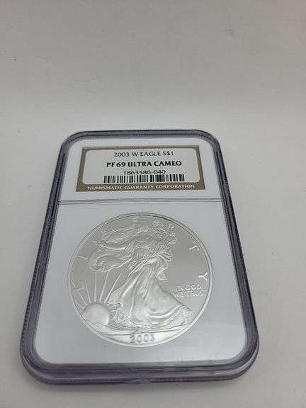2003 W Eagle S $1 PF69 ULTRA CAMEO SILVER DOLLAR image