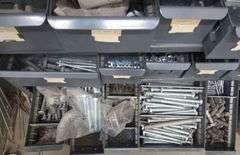 Industrial Parts Drawer Organizer with Fasteners, Screws, Casters