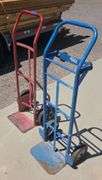 Two Hand Trucks - Blue and Red
