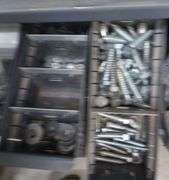 Industrial Parts Drawer Organizer with Fasteners, Screws, Casters