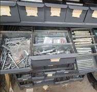 Industrial Parts Drawer Organizer with Fasteners, Screws, Casters