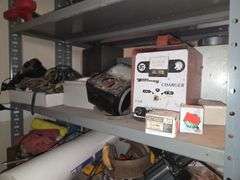All Contents on Shelfs Bolt Bins, Plastic Owls, Battery Chargers ETC