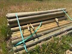 Bundle of wooden fence posts