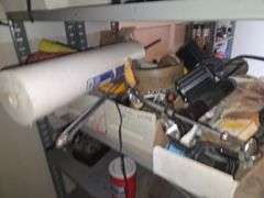 All Contents on Shelfs Bolt Bins, Plastic Owls, Battery Chargers ETC