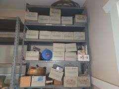 Contents on Top Side of Shelf Taps & Dies, Chisels, Drill Bits, Small Motors Etc