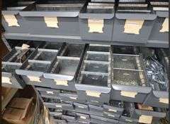 Industrial Parts Drawer Organizer with Fasteners, Screws, Casters