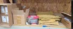 Mixed Lot: Door Hardware, Cable Roll, and Welding Blanket