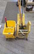 Commercial Mop Bucket with Wringer and Assorted Mop Handles