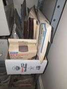 Contents on Top Side of Shelf Taps & Dies, Chisels, Drill Bits, Small Motors Etc