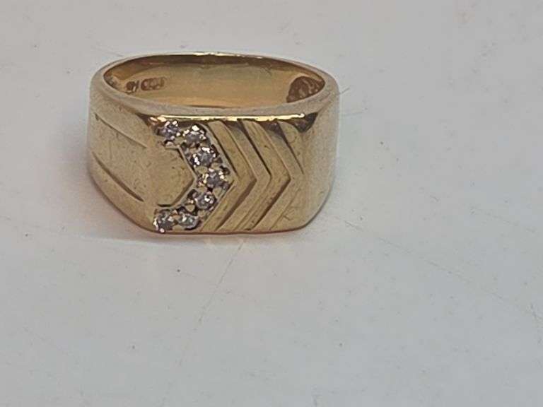 Men's Ring Marked 14k Size 7 3/4 7.5 Grams image
