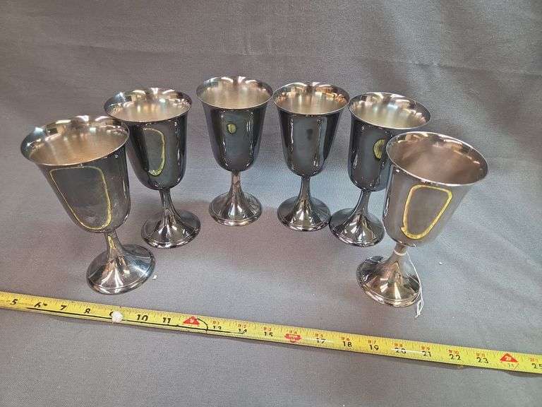 6 Ferner Sterling Silver Water Goblets image