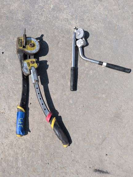 Parker tube bender, specifically a hand-operated instrument tube bender from the PTB Series. And 1 Imperial-Eastman 364-FHB series tube bender, image