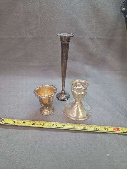 Three sterling Silver Candle Holders image