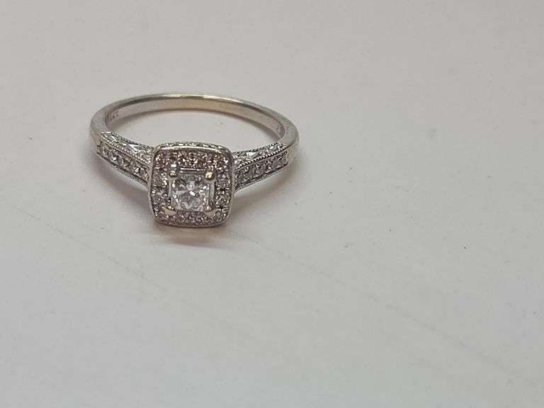 1/4 Carat Diamond ring w/ 14k White Gold Band image