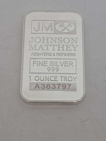Johnson Matthey 1 ounce Fine Silver Bar 999 image