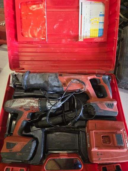 Hilti WSR 8-A Cordless Reciprocating Saw & SFH 18-A Cordless Drill w/ Battery Charger image