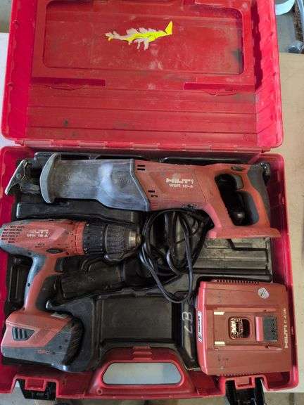 Hilti combo set drill , sawzall with one batteries and charger image