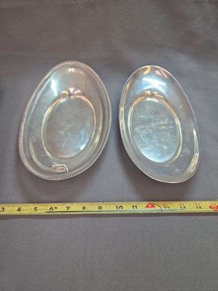 2 Sterling Silver Serving Platters image