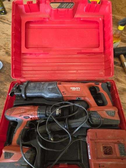 Hilti WSR 8-A Cordless Reciprocating Saw & SFH 18-A Cordless Drill w/ Battery Charger image