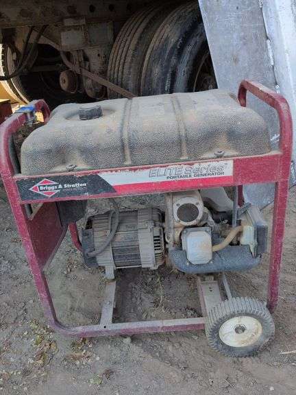 Briggs and Stratton elite series generator 5500 running watts 8500 starting watts rolling generator image