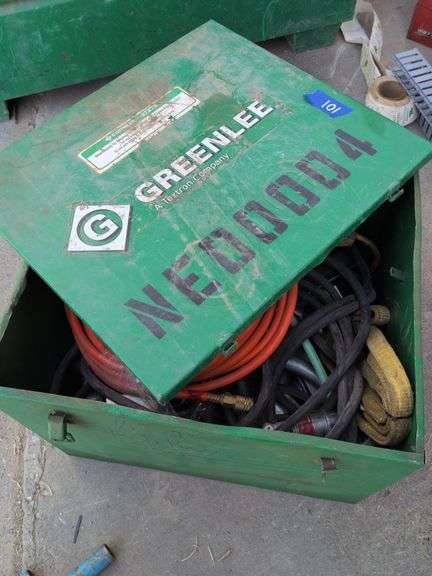 Greenlife metal tool case with mis.air hose extension cord etc. image