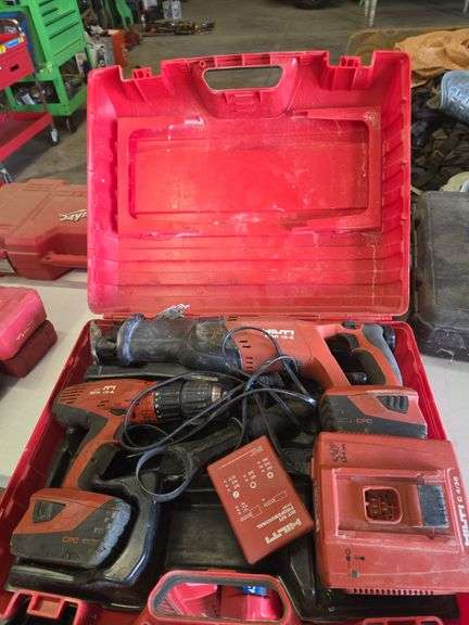 Hilti WSR 8-A Cordless Reciprocating Saw & SFH 18-A Cordless Drill w/ Battery Charger image