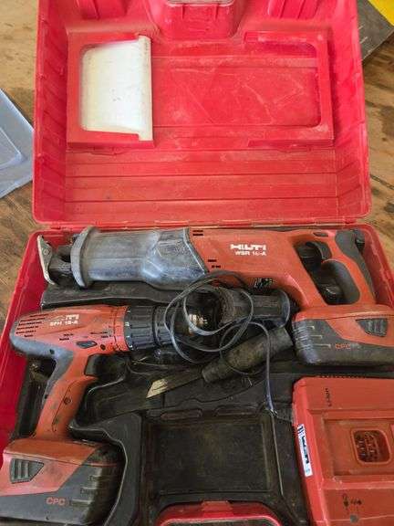 Hilti WSR 8-A Cordless Reciprocating Saw & SFH 18-A Cordless Drill w/ Battery Charger image