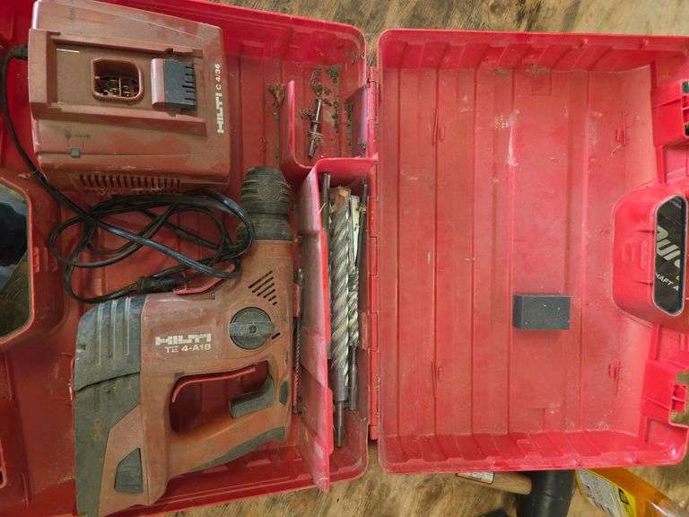 Hilti TE 4-A18 Cordless Hammer Drill w/ Battery Charger & Drill Bits image