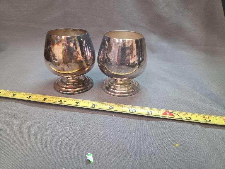 2 WM Rogers & son Silver Plated Goblets image
