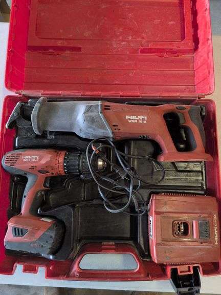 Hilti combo set drill , sawzall with one battery and charger image