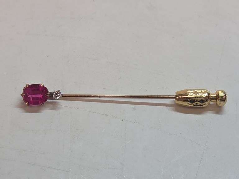 Vintage Stick Pin Marked 10k 2.4 Grams image