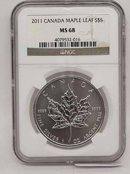 2011 S$5 MS68 CANADA maple leaf silver 1oz image