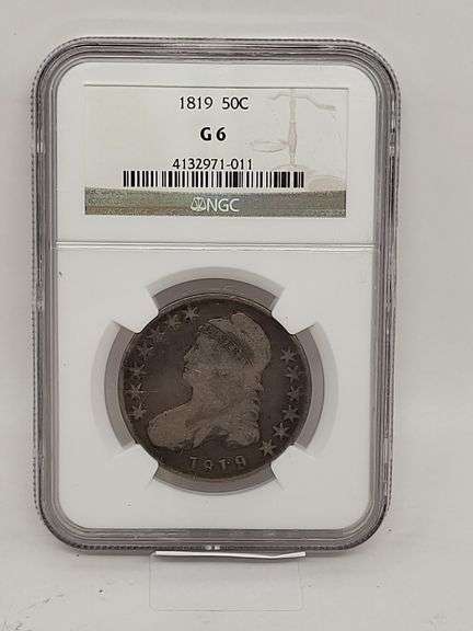 1819 50 C USA capped bust half dollar image