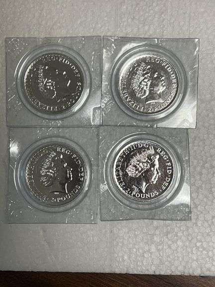 4 United Kingdom Britannia 2015 UNC 1 Ounce Coins Fine Silver image