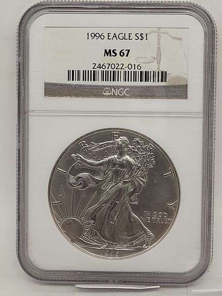 1996 USA Silver Eagle walking liberty MS96 1oz silver coin image