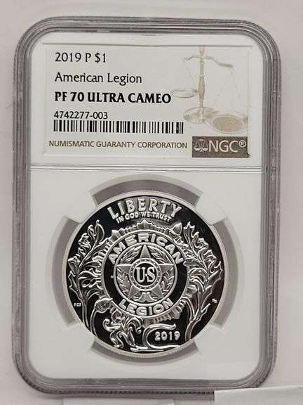 2019p PF70 ULTRA CAMEO American Legion 100th anniversary silver dollar image