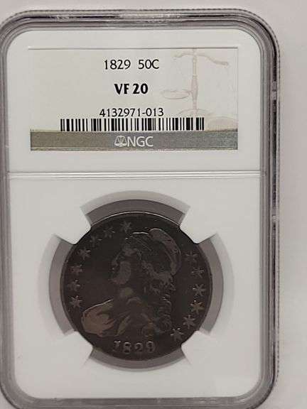 1829 VF20 50 C USA Capped bust half dollar image